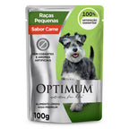 Ração Úmida Optimum Sachê para Cães Adultos Raças Pequenas e Minis Sabor Carne 100g
