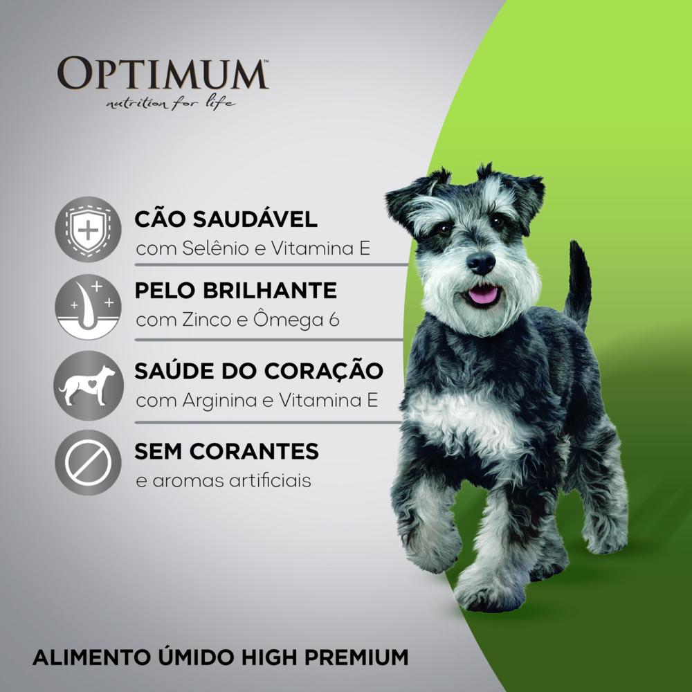 Ração Úmida Optimum Sachê para Cães Adultos Raças Pequenas e Minis Sabor Carne 100g