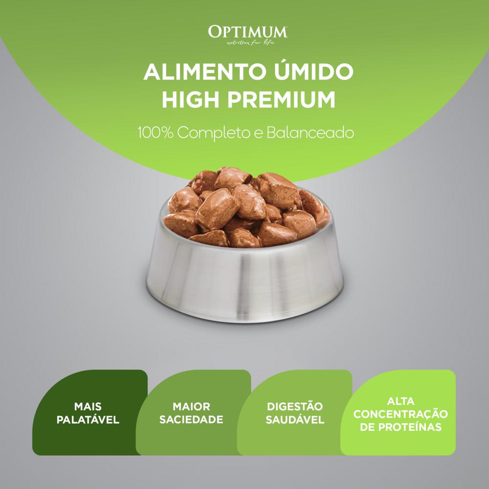 Ração Úmida Optimum Sachê para Cães Adultos Raças Pequenas e Minis Sabor Carne 100g