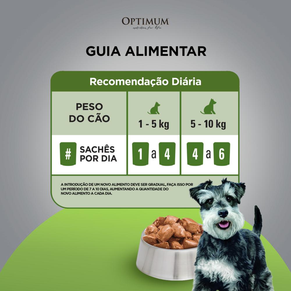 Ração Úmida Optimum Sachê para Cães Adultos Raças Pequenas e Minis Sabor Carne 100g