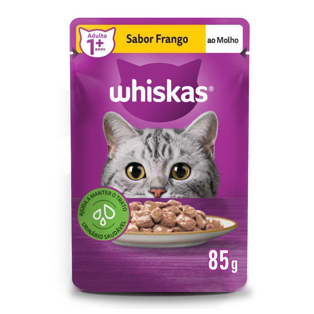 Ração Úmida Whiskas Sachê Frango ao Molho para Gatos Adultos 85 g