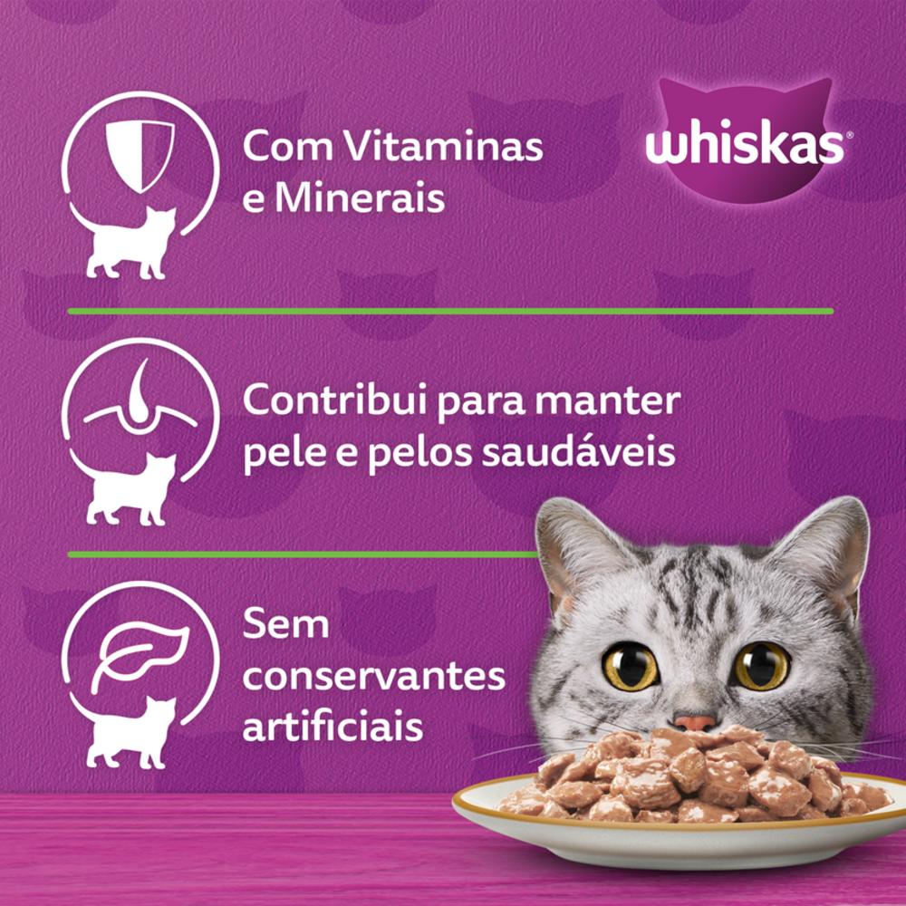 Ração Úmida Whiskas Sachê Frango ao Molho para Gatos Adultos 85 g