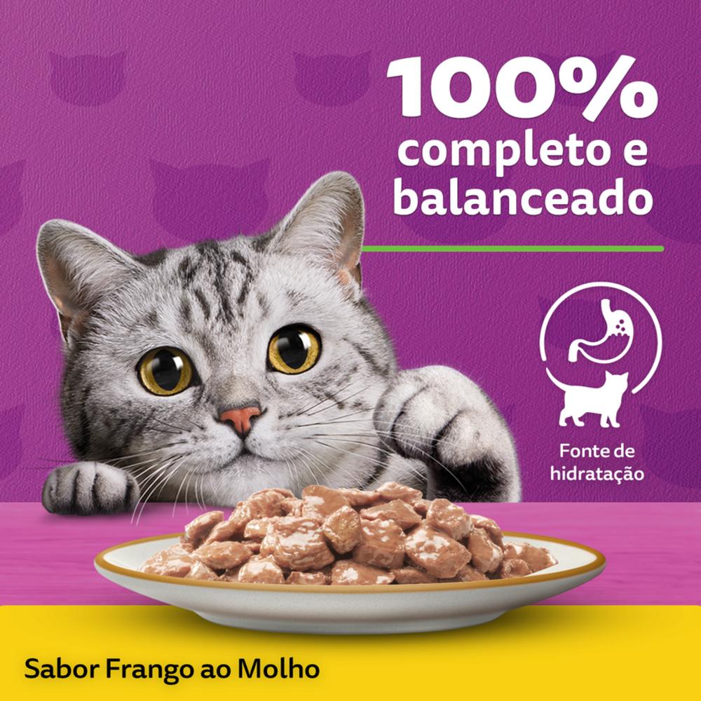 Ração Úmida Whiskas Sachê Frango ao Molho para Gatos Adultos 85 g