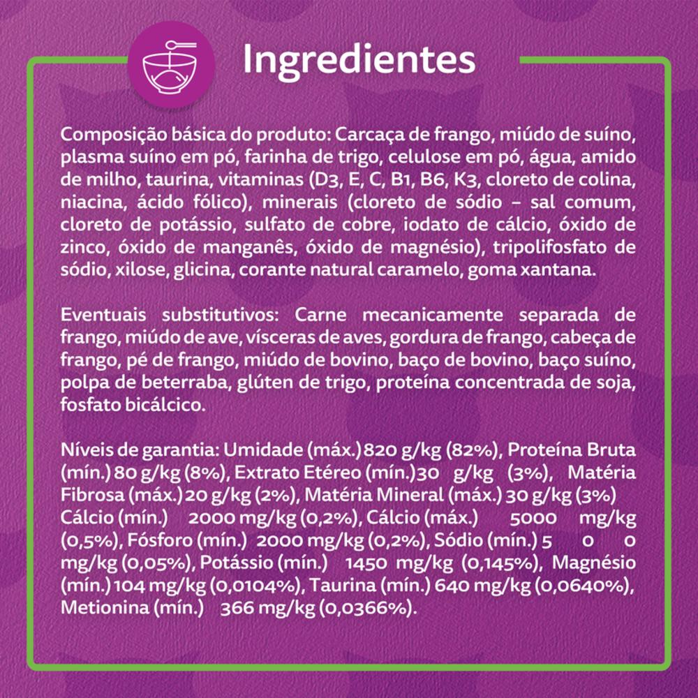 Ração Úmida Whiskas Sachê Frango ao Molho para Gatos Adultos 85 g