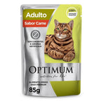 Ração Úmida Optimum Sachê para Gatos Adultos Sabor Carne 85g