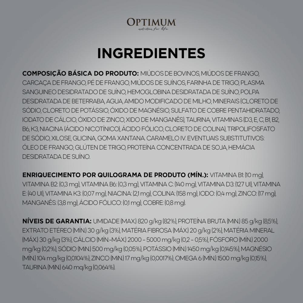 Ração Úmida Optimum Sachê para Gatos Adultos Sabor Carne 85g
