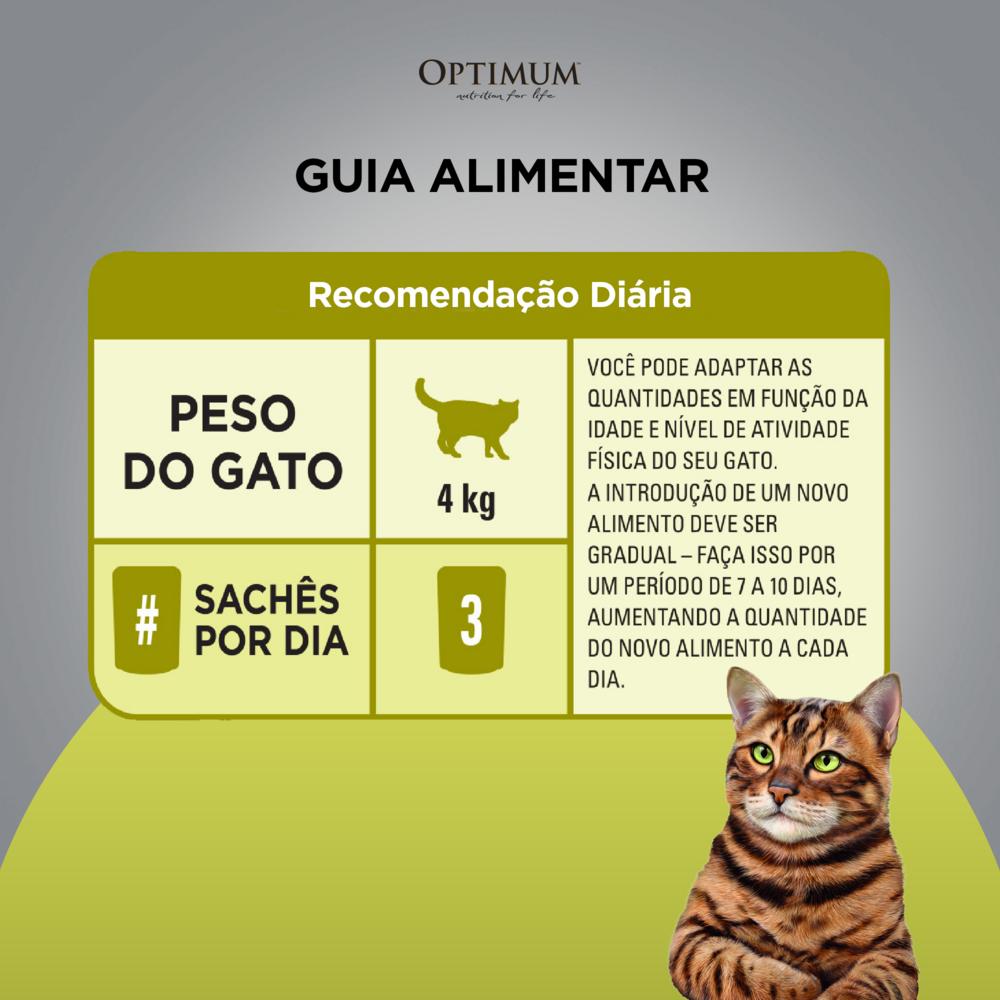 Ração Úmida Optimum Sachê para Gatos Adultos Sabor Carne 85g