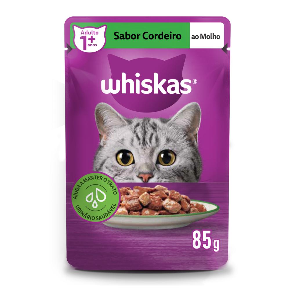Ração Úmida Whiskas Sachê Cordeiro ao Molho para Gatos Adultos 85 g