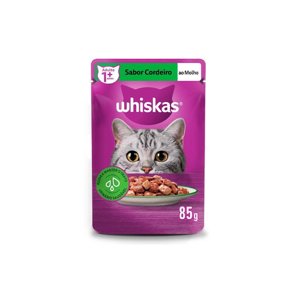 Ração Úmida Whiskas Sachê Cordeiro ao Molho para Gatos Adultos 85 g
