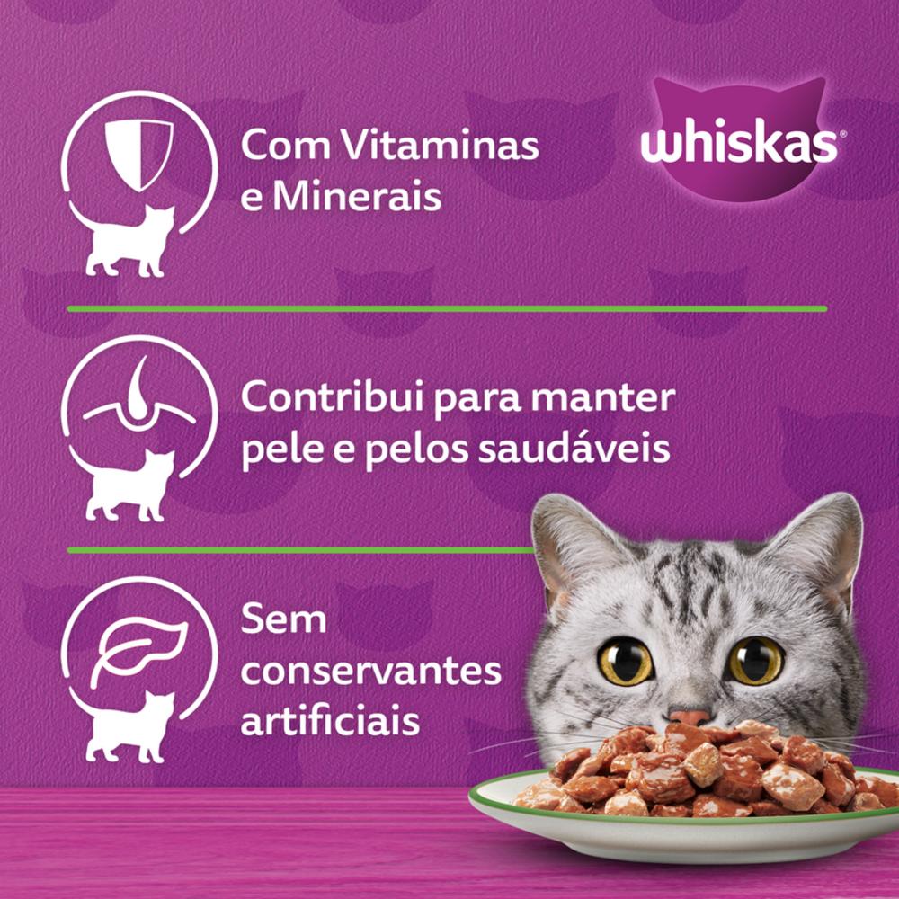 Ração Úmida Whiskas Sachê Cordeiro ao Molho para Gatos Adultos 85 g