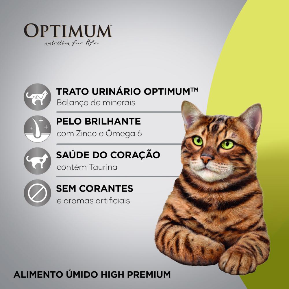 Ração Úmida Optimum Sachê para Gatos Adultos Sabor Salmão 85g