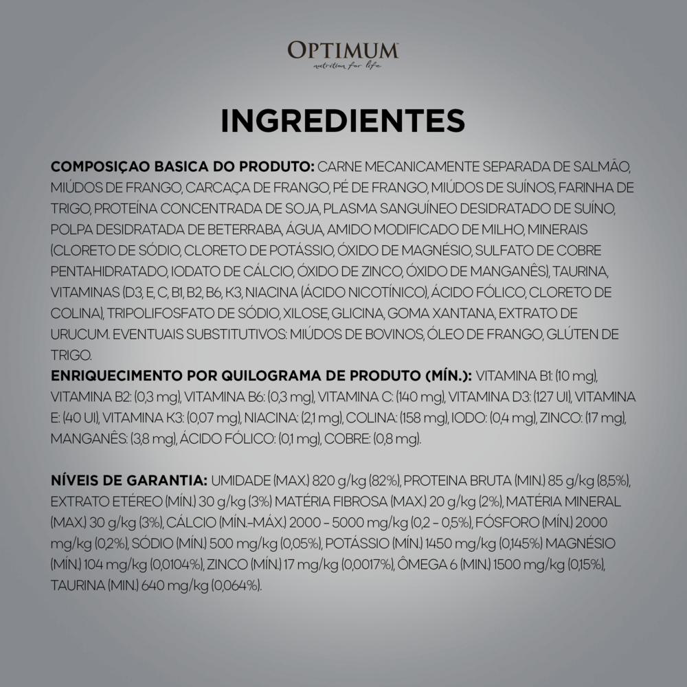 Ração Úmida Optimum Sachê para Gatos Adultos Sabor Salmão 85g