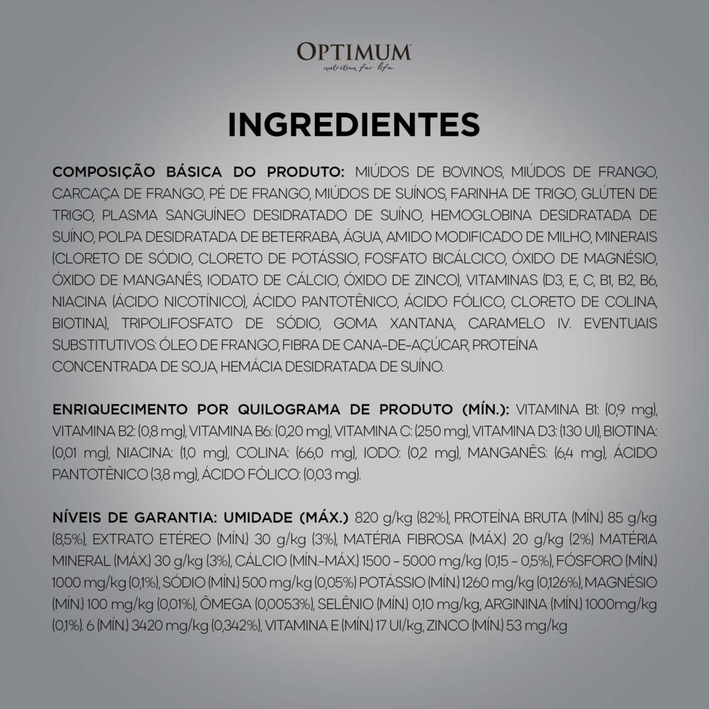Ração Úmida Optimum Sachê para Cães Adultos Sabor Carne 100g