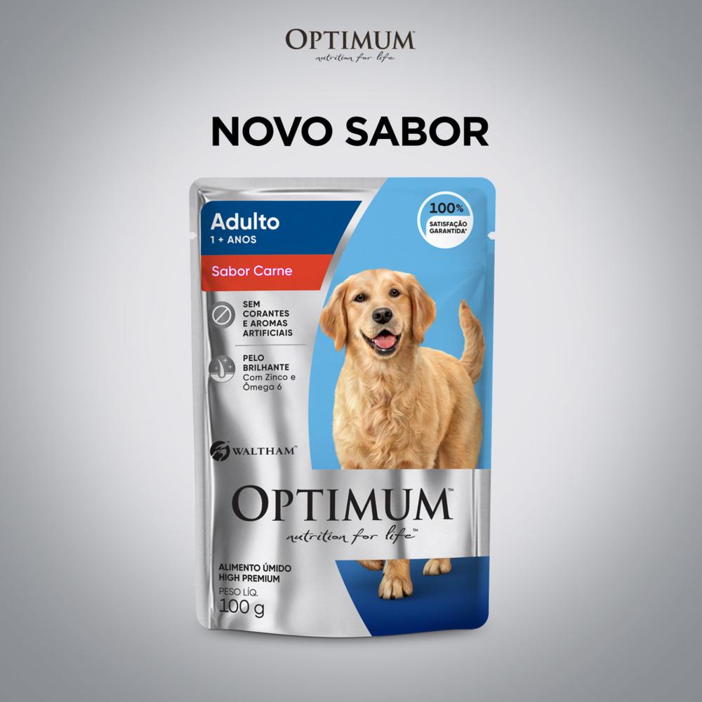 Ração Úmida Optimum Sachê para Cães Adultos Sabor Carne 100g