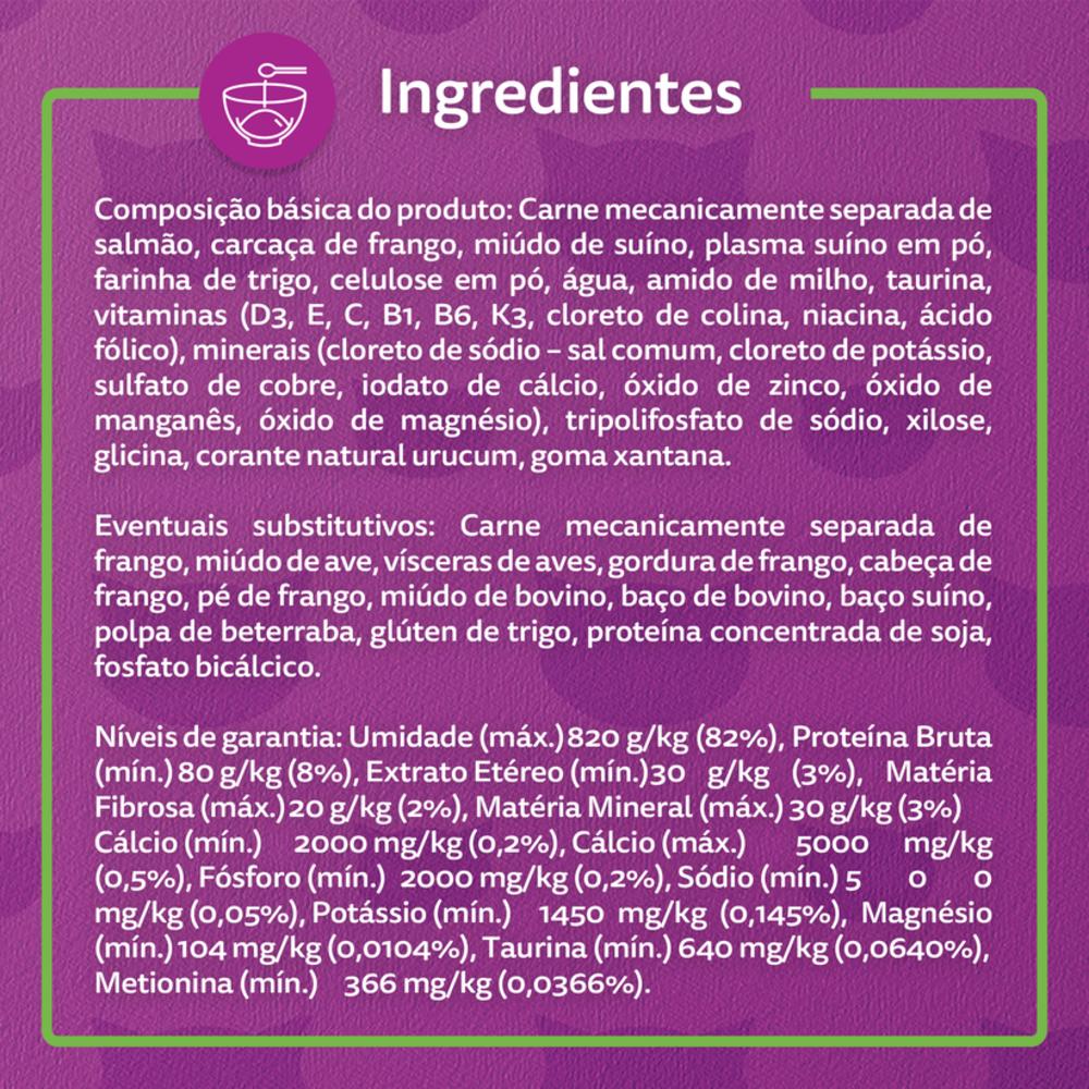 Ração Úmida Whiskas Sachê Salmão ao Molho para Gatos Adultos 85 g