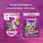 Ração Úmida Whiskas Sachê Salmão ao Molho para Gatos Adultos 85 g