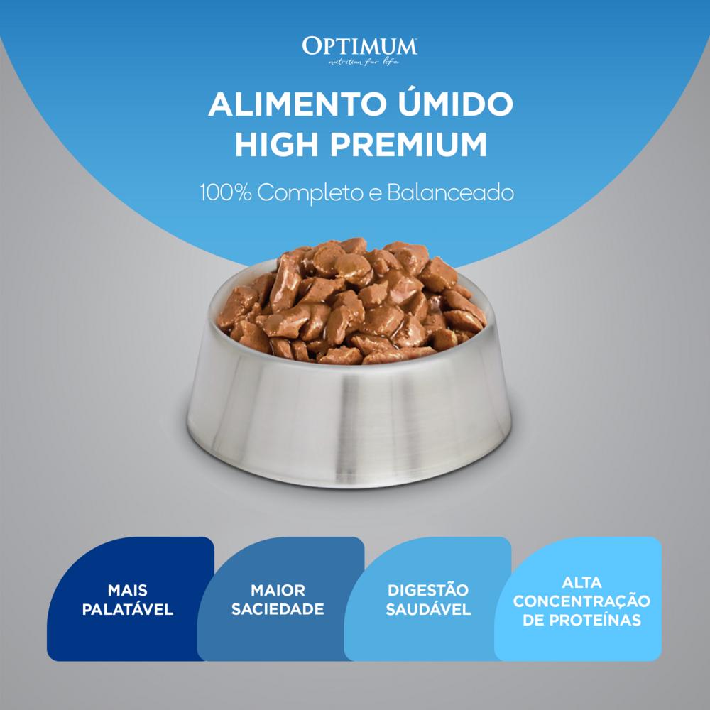 Ração Úmida Optimum Sachê para Gatos Adultos Castrados Sabor Carne 85g