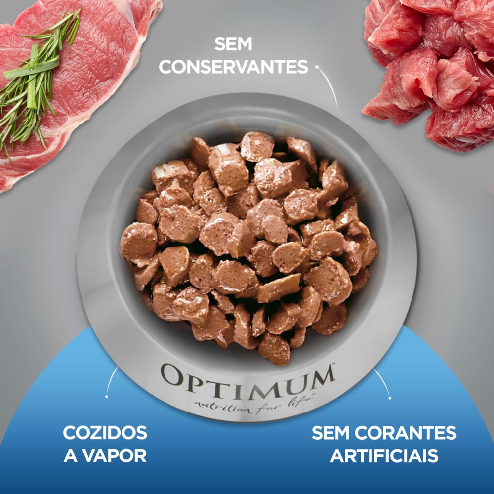 Ração Úmida Optimum Sachê para Gatos Adultos Castrados Sabor Carne 85g