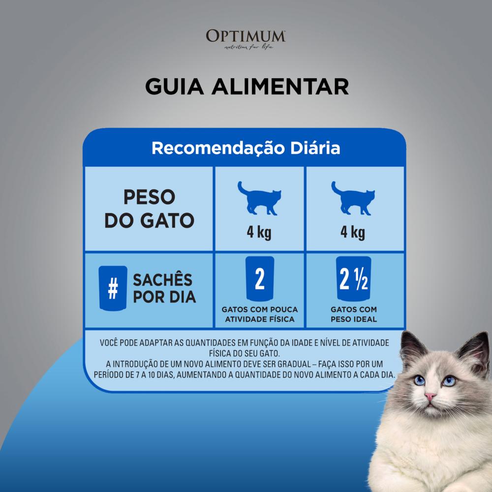 Ração Úmida Optimum Sachê para Gatos Adultos Castrados Sabor Carne 85g