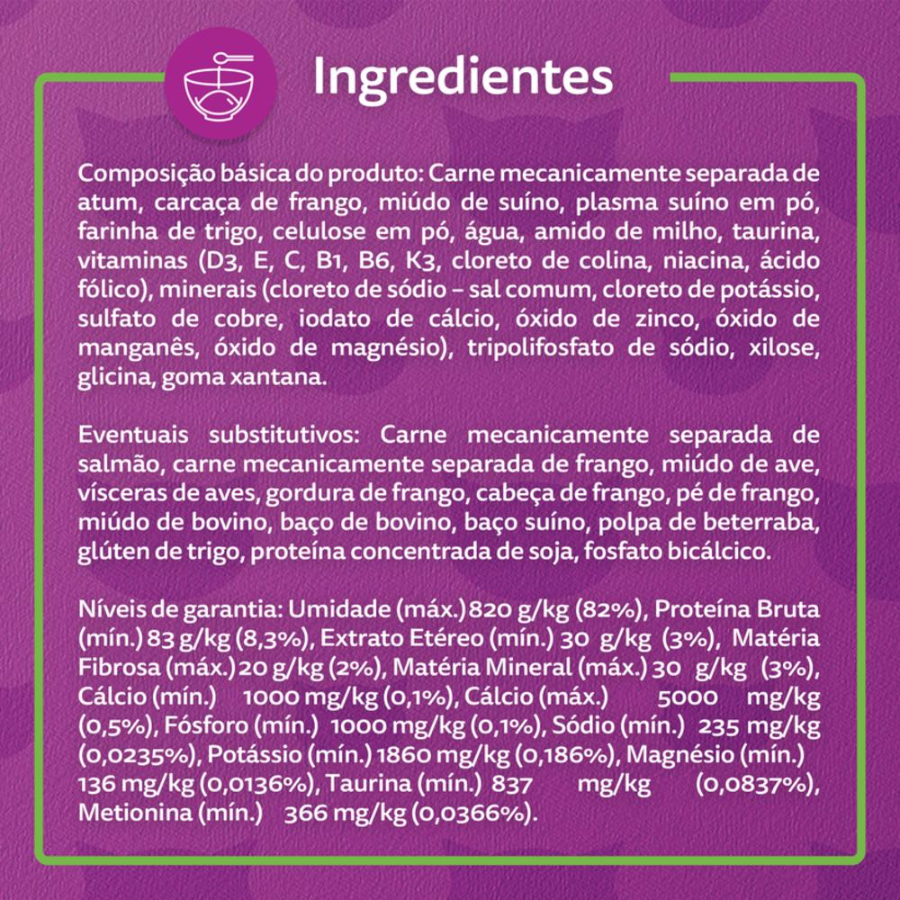 Ração Úmida Whiskas Sachê Peixe ao Molho para Gatos Adultos Castrados 85 g