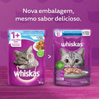 Ração Úmida Whiskas Sachê Peixe ao Molho para Gatos Adultos Castrados 85 g