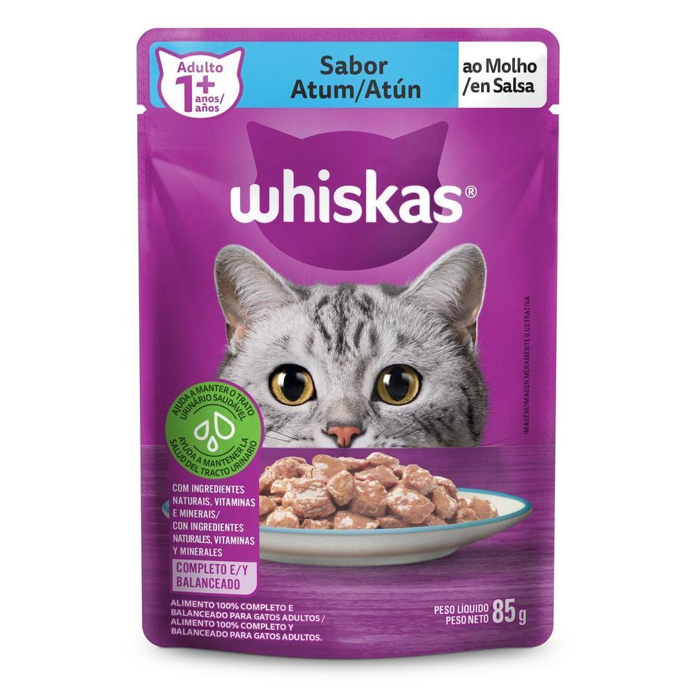 Ração Úmida Whiskas Sachê Atum ao Molho para Gatos Adultos 85 g