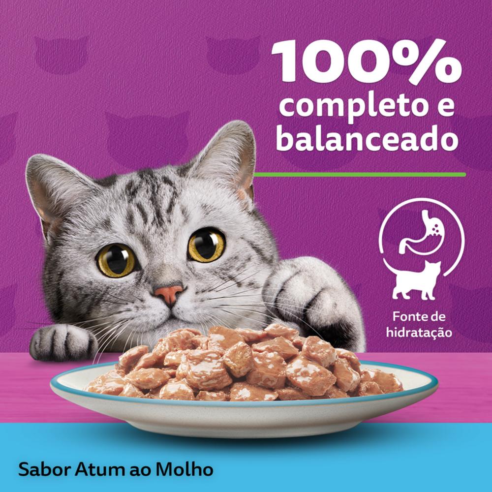 Ração Úmida Whiskas Sachê Atum ao Molho para Gatos Adultos 85 g
