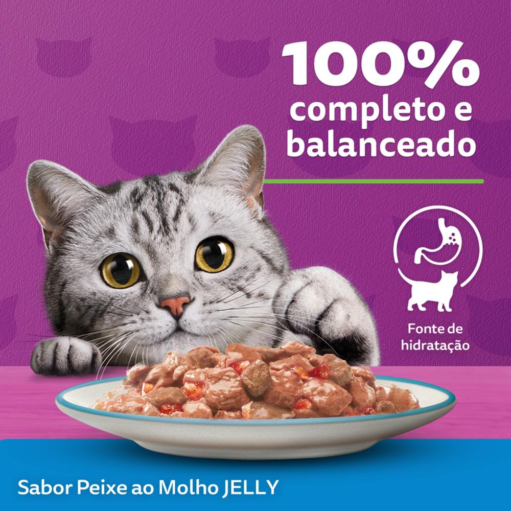 Ração Úmida Whiskas Sachê Peixe Jelly para Gatos Adultos 85 g