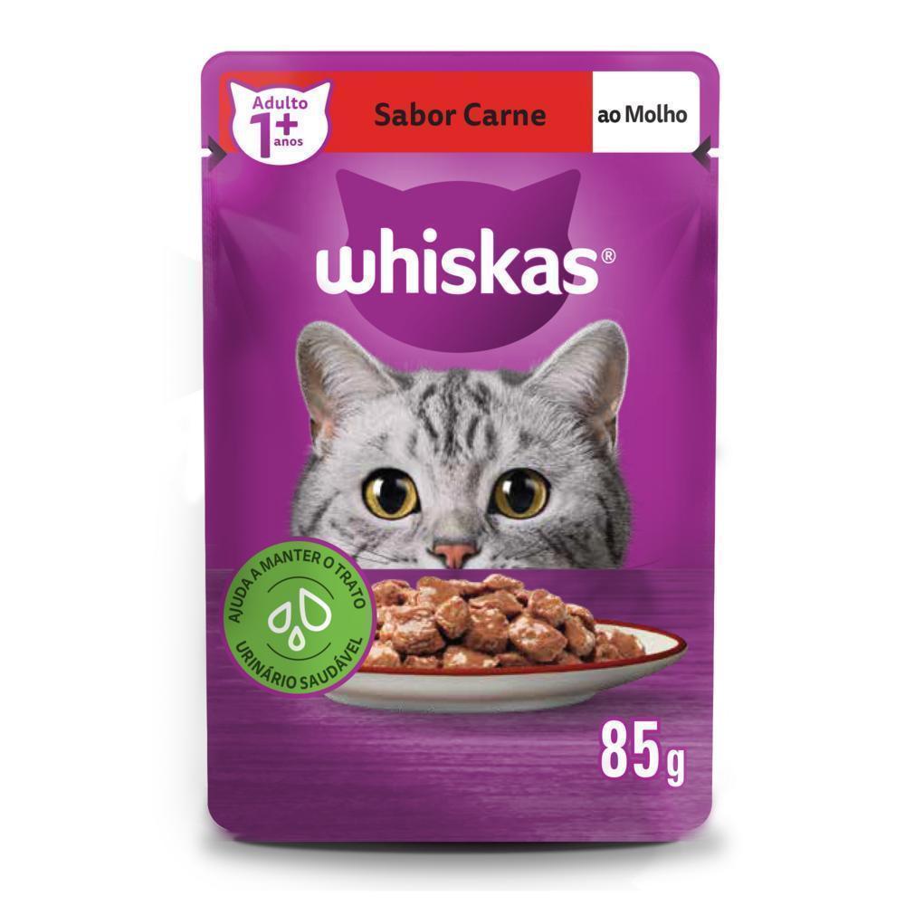 Ração Úmida Whiskas Sachê Carne ao Molho para Gatos Adultos 85 g
