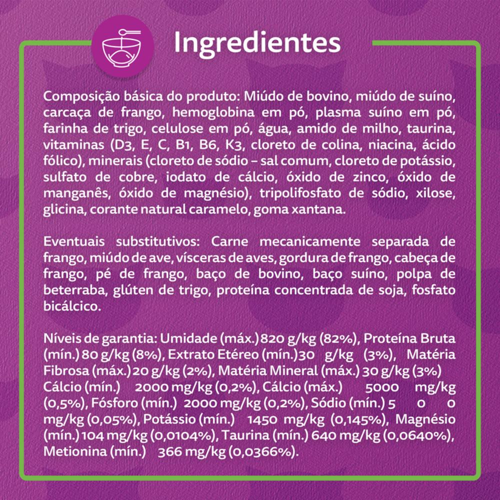 Ração Úmida Whiskas Sachê Carne ao Molho para Gatos Adultos 85 g