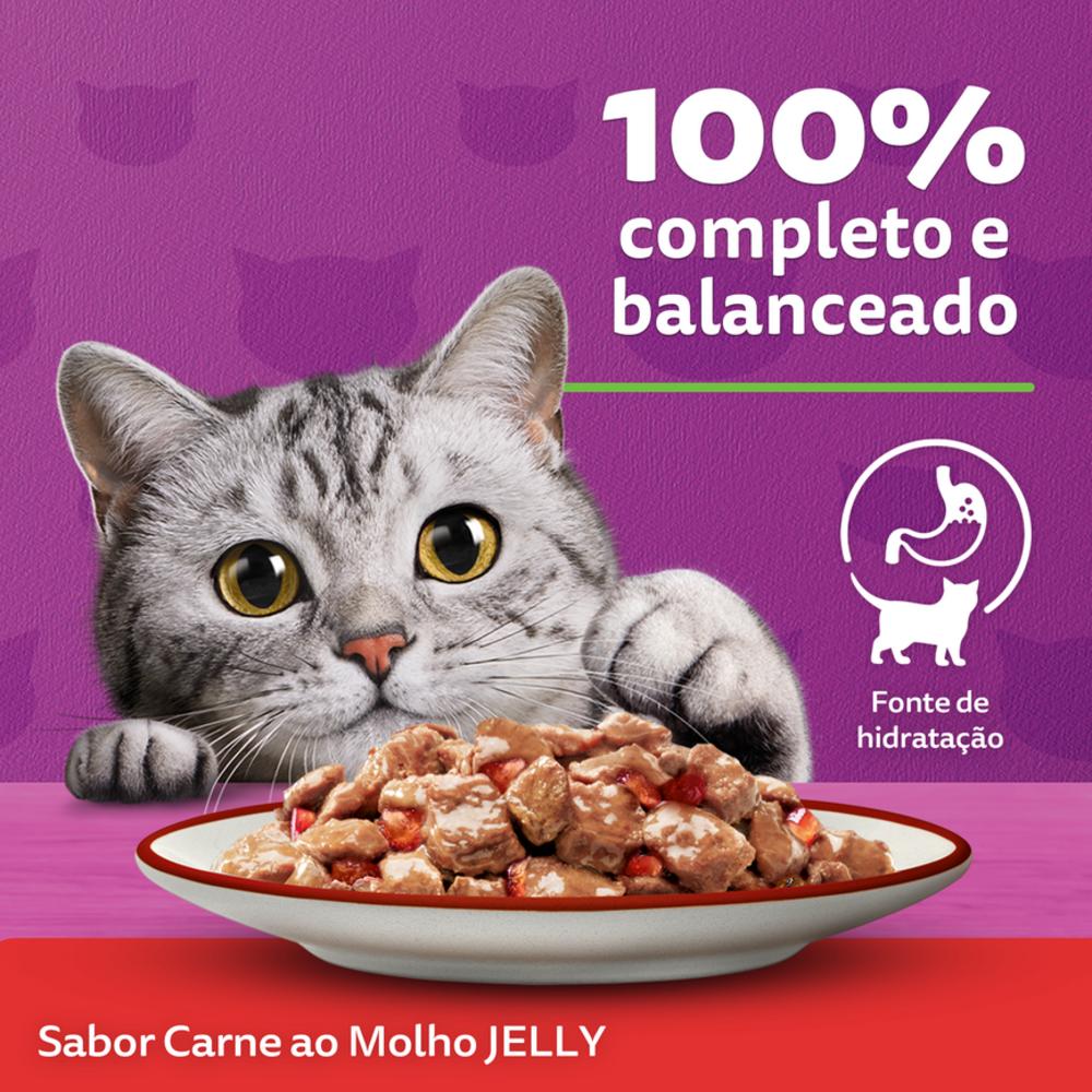 Ração Úmida Whiskas Sachê Carne Jelly para Gatos Adultos 85 g