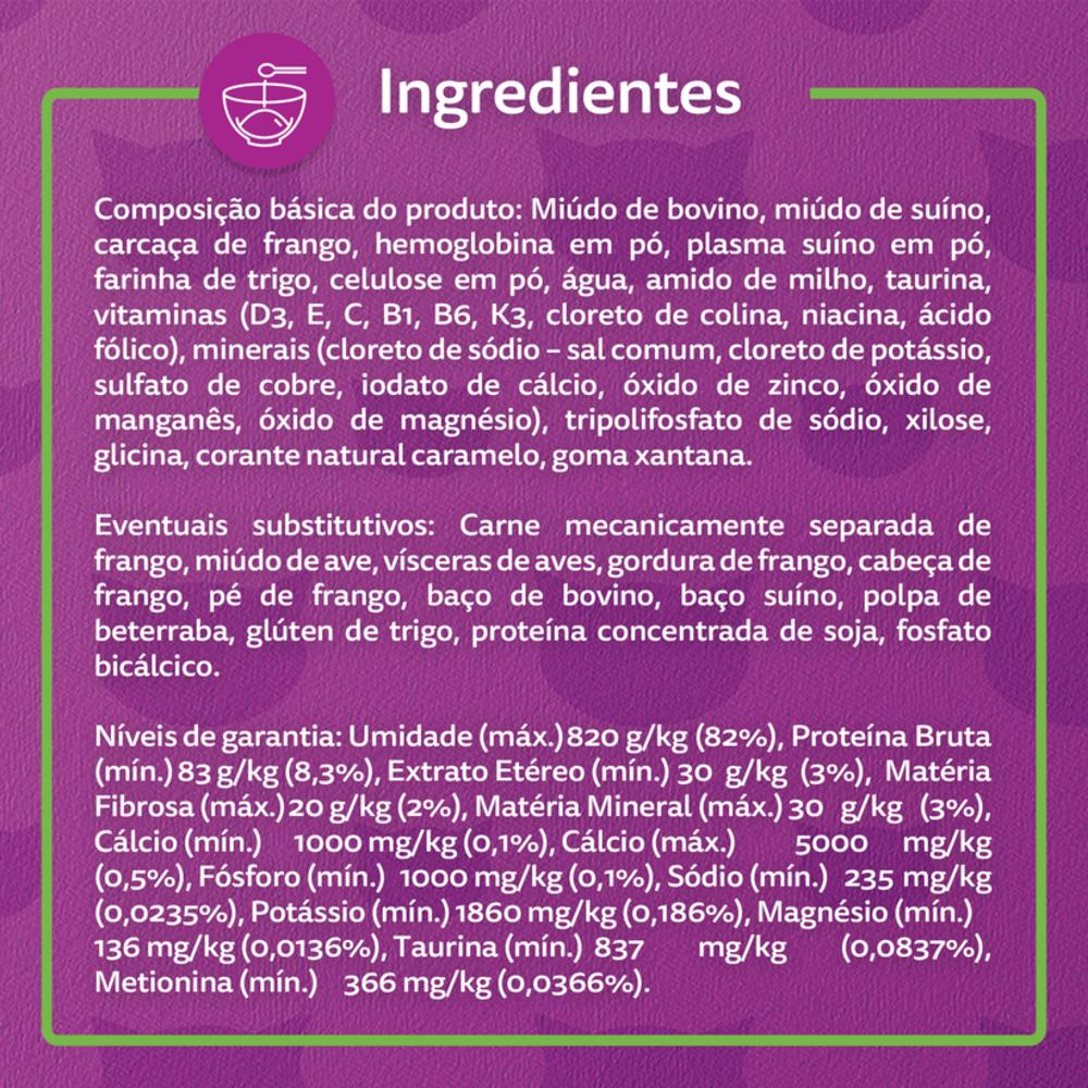 Ração Úmida Whiskas Sachê Carne ao Molho para Gatos Adultos Castrados 85 g