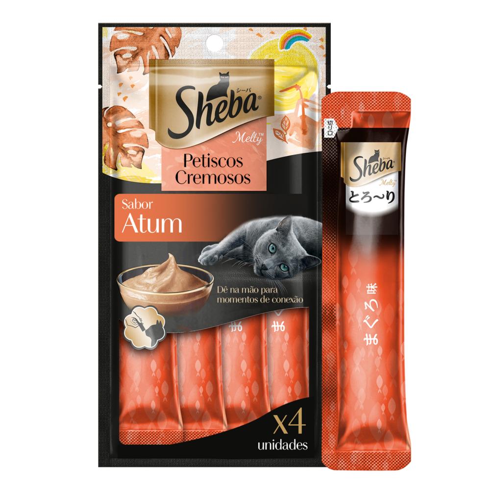 Petisco Sheba Cremoso Sabor Atum Gatos Adultos 4 Uni