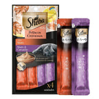 Petisco Sheba Cremoso Sabores Atum e Atum & Camarão Gatos Adultos 4 Uni