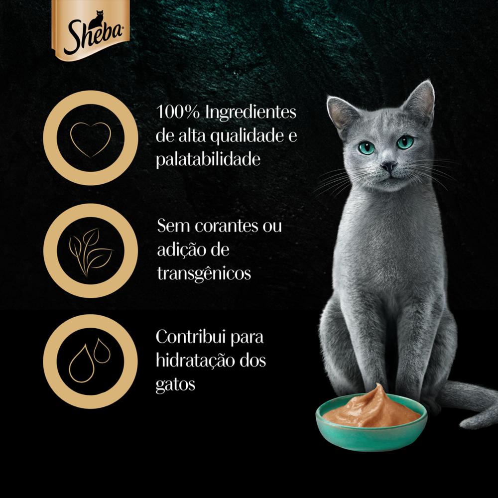Petisco Sheba Cremoso Sabores Atum e Atum & Camarão Gatos Adultos 4 Uni