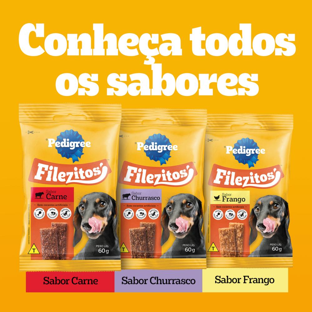 Petisco Pedigree Filezitos Bifinho Carne para Cães Adultos 60g