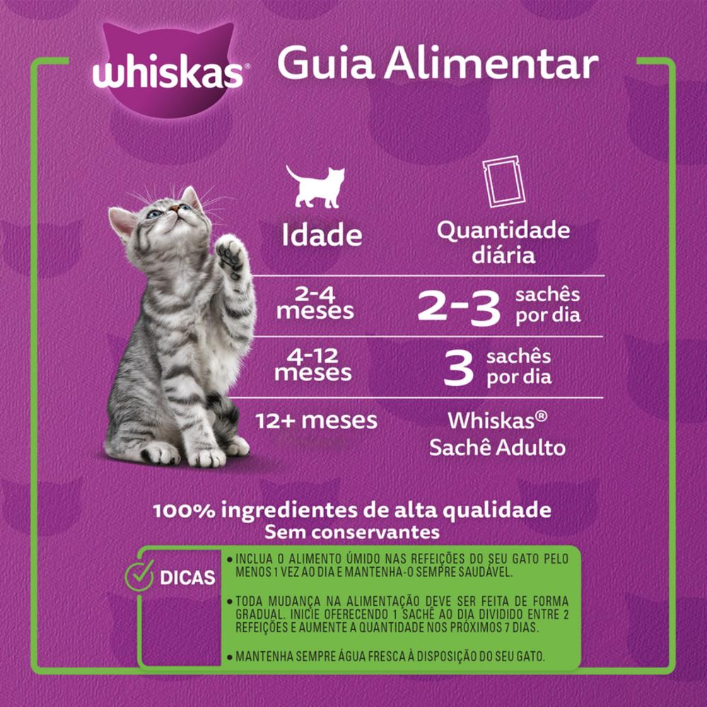 Ração Úmida Whiskas Sachê Carne ao Molho para Gatos Filhotes 85 g