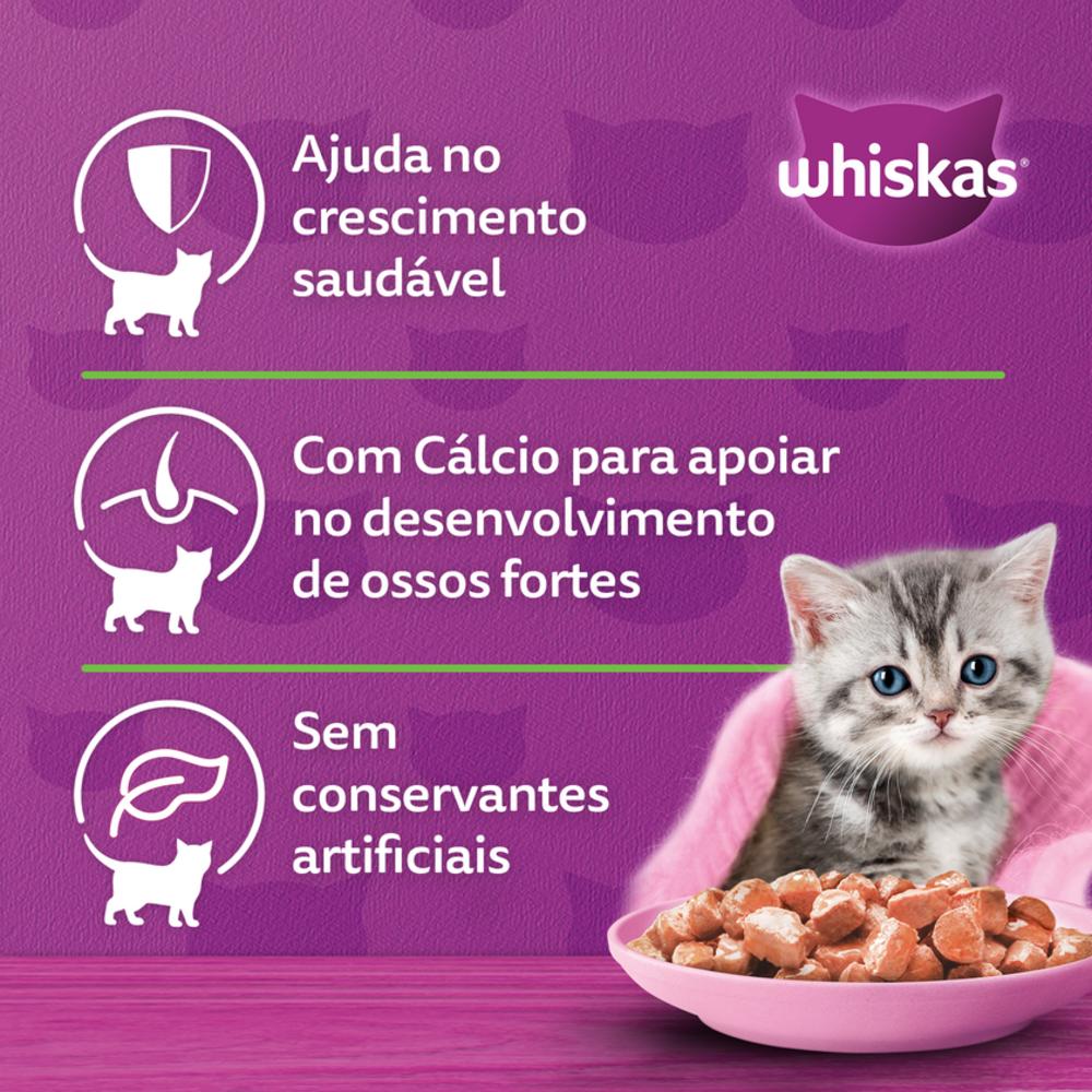 Ração Úmida Whiskas Sachê Frango ao Molho para Gatos Filhotes 85 g