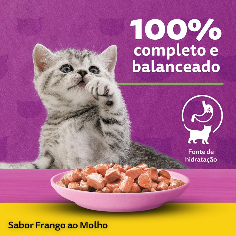 Ração Úmida Whiskas Sachê Frango ao Molho para Gatos Filhotes 85 g