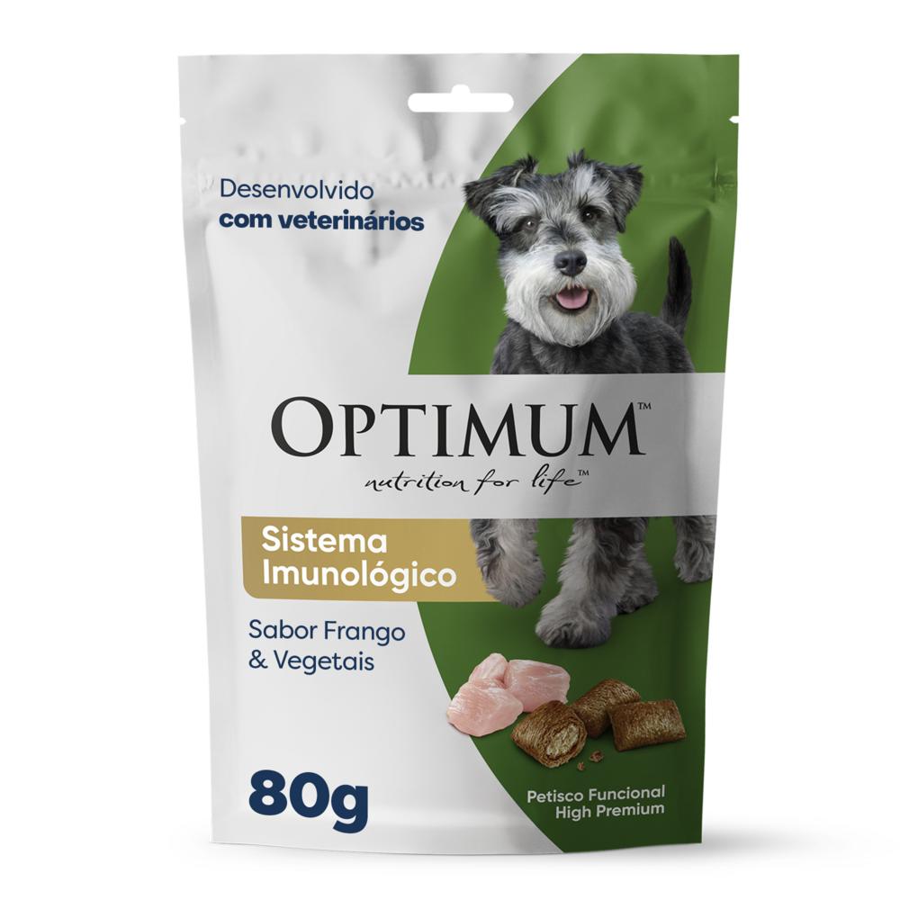 Petisco Optimum Sistema Imunológico para Cães Adultos Sabor Frango e Vegetais 80g