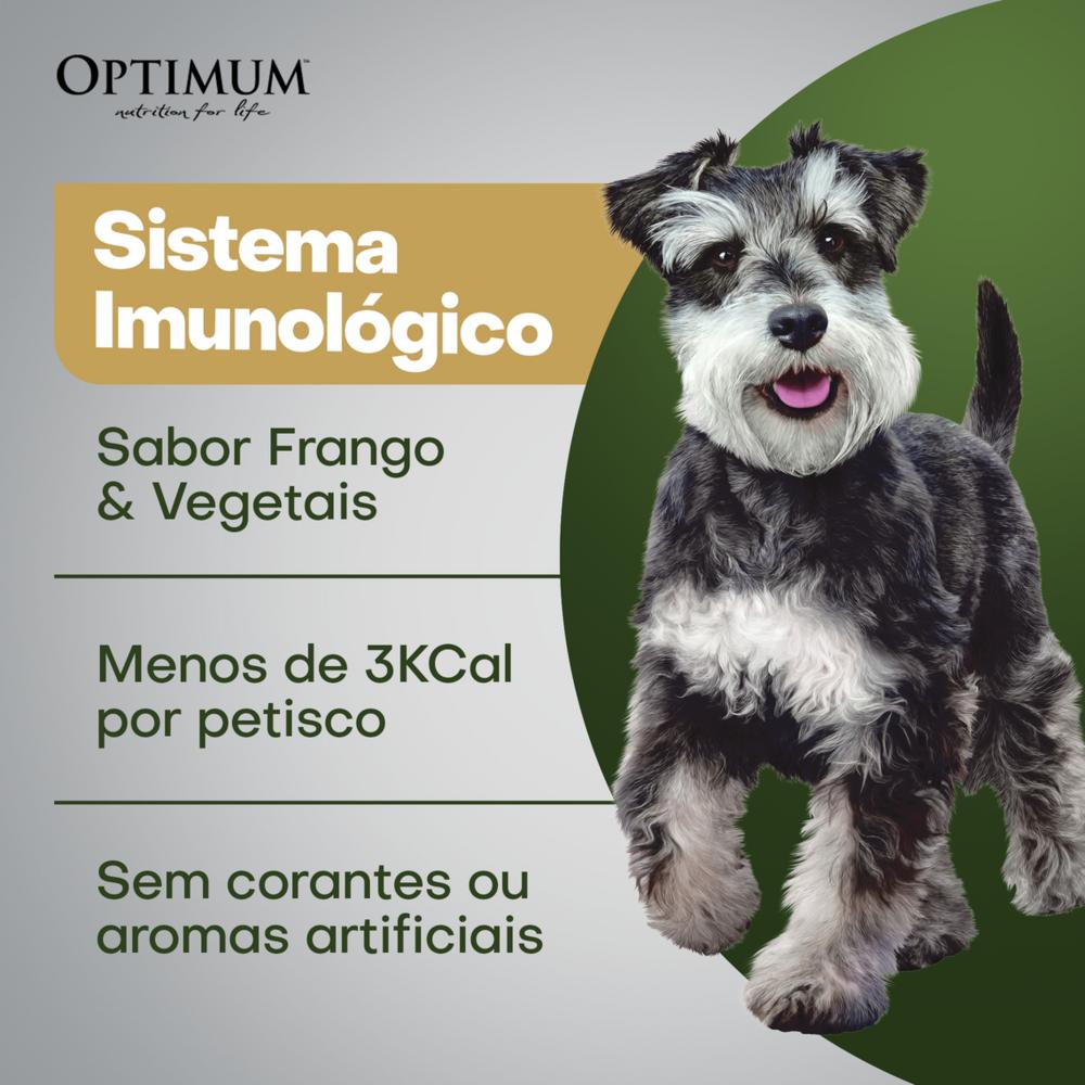 Petisco Optimum Sistema Imunológico para Cães Adultos Sabor Frango e Vegetais 80g