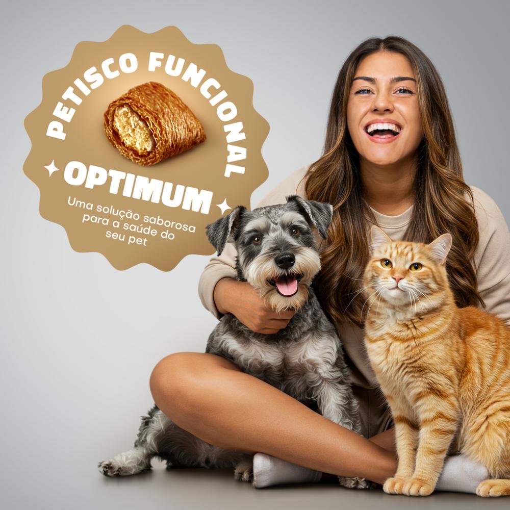 Petisco Optimum  Pele e Pelo para Gatos Adultos Sabor Salmão e Vegetais 80g