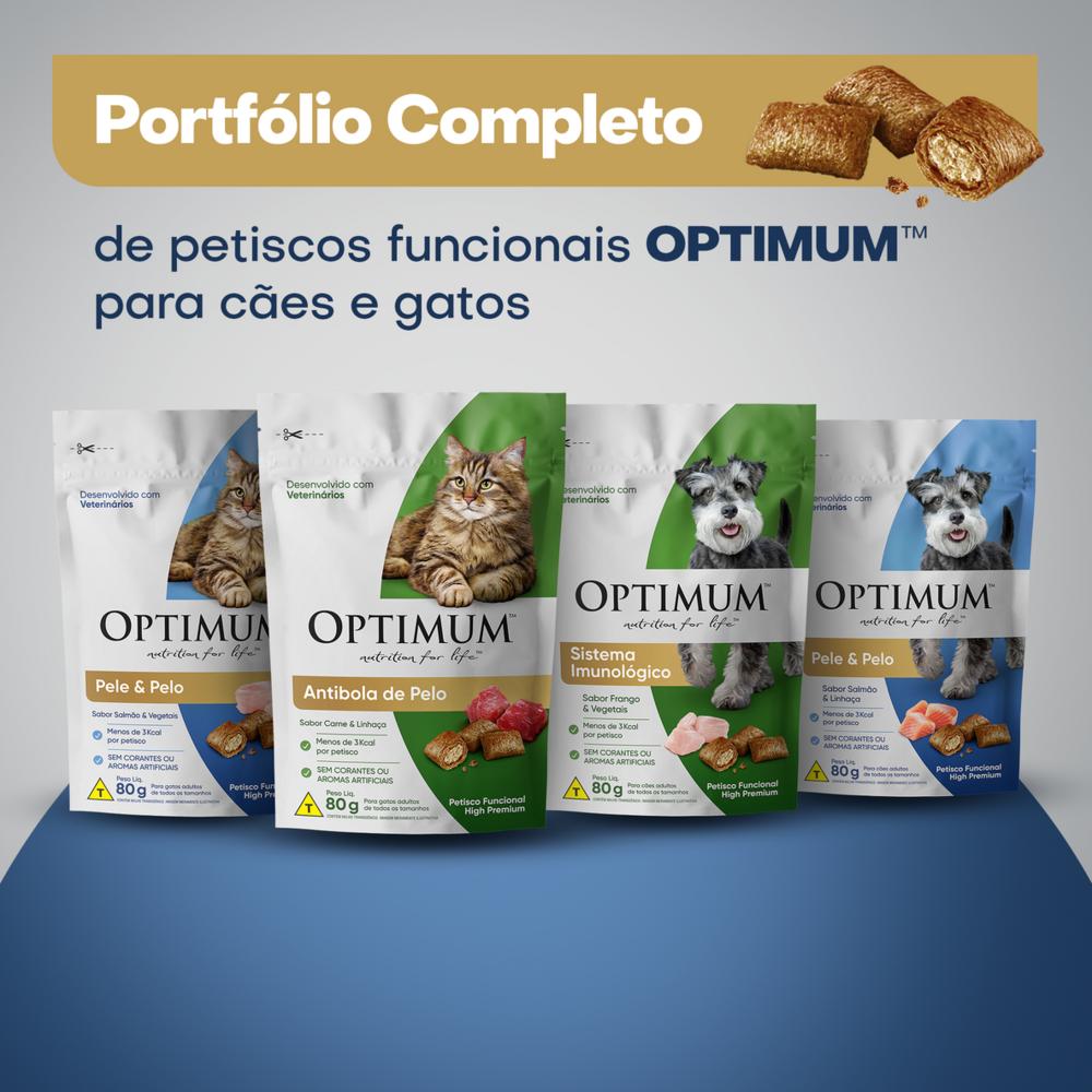 Petisco Optimum  Pele e Pelo para Gatos Adultos Sabor Salmão e Vegetais 80g