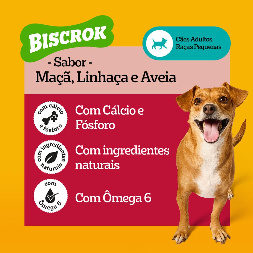 Biscoito Pedigree Biscrok Para Cães Adultos Raças Pequenas  Sabor Maça, Linhaça e Aveia 500g