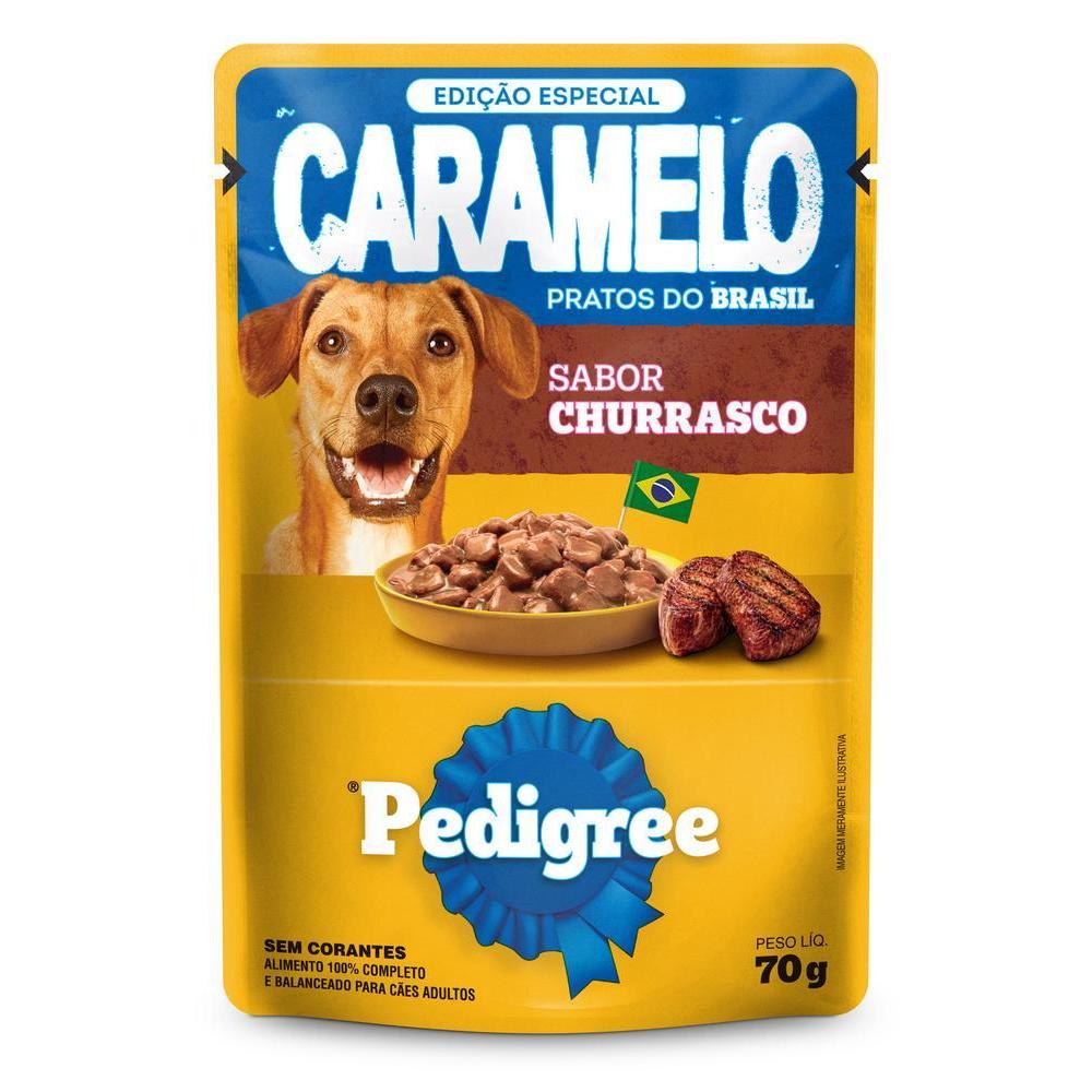 Ração Úmida Pedigree Sachê para Cães Adultos Sabor Churrasco 70g