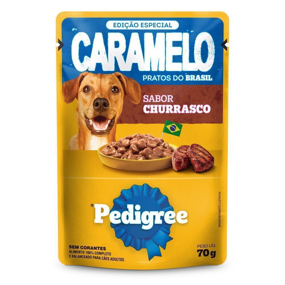 Ração Úmida Pedigree Sachê para Cães Adultos Sabor Churrasco 70g