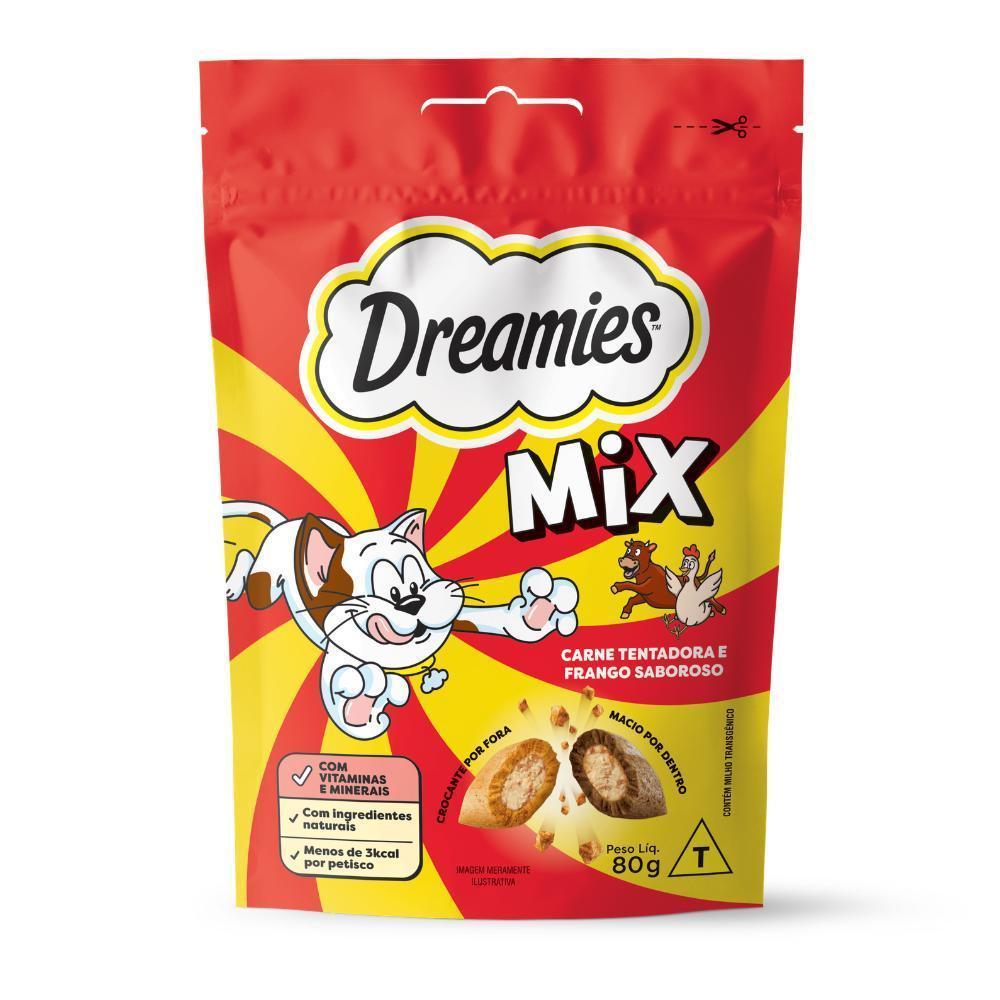 Petisco Dreamies Carne e Frango Irresistível Gatos Adultos 80g