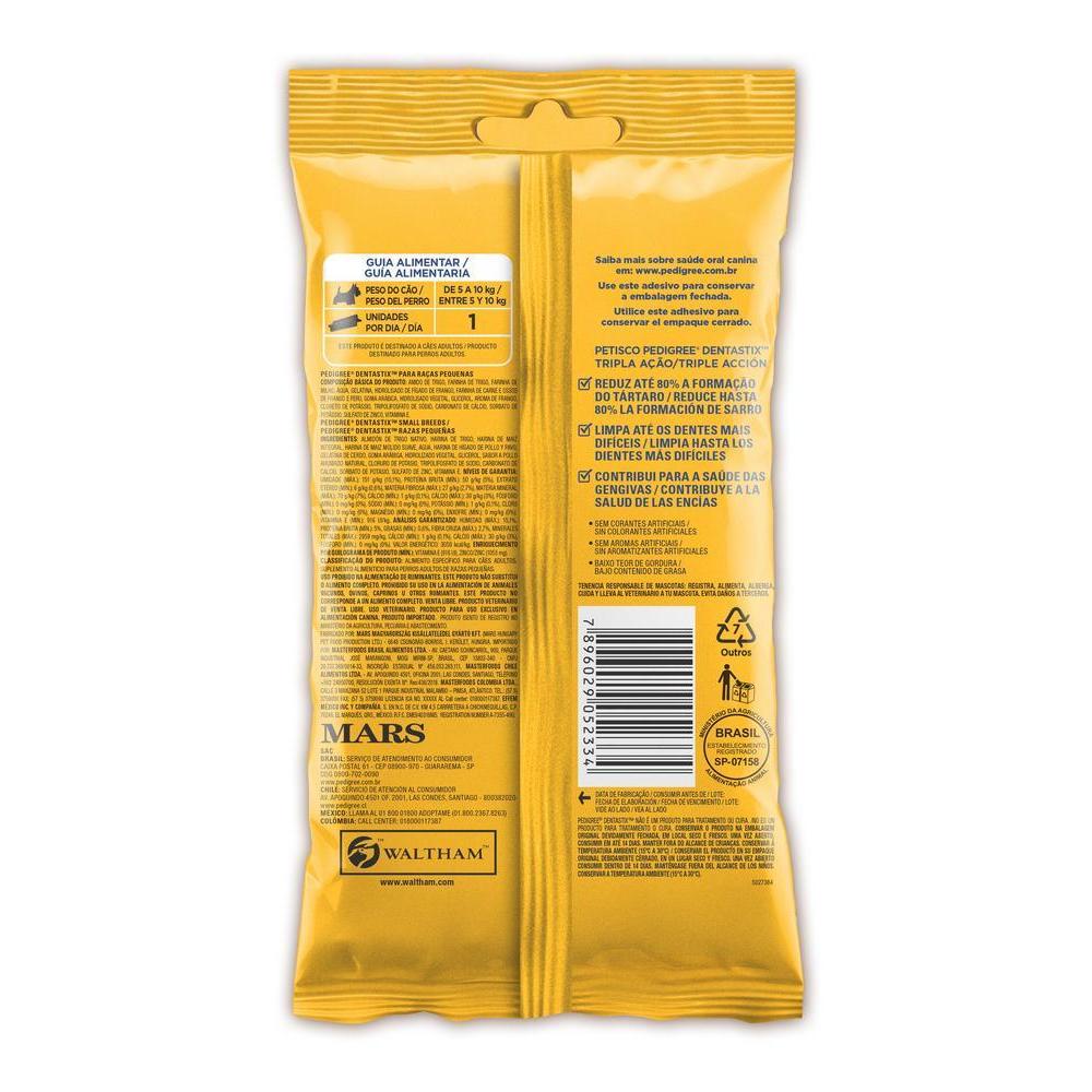 Petisco Pedigree Dentastix Cuidado Oral Para Cães Adultos Raças Pequenas 7 Unidades