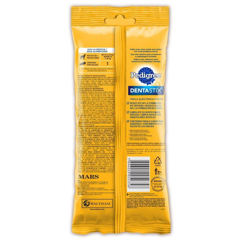 Petisco Pedigree Dentastix Cuidado Oral Para Cães Adultos Raças Médias 7 Unidades