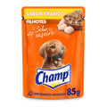 Ração Úmida Champ Sachê Cães Filhotes Sabor Caseiro Frango 85g 15un
